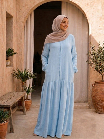 Riqqah (Baby blue Linen)